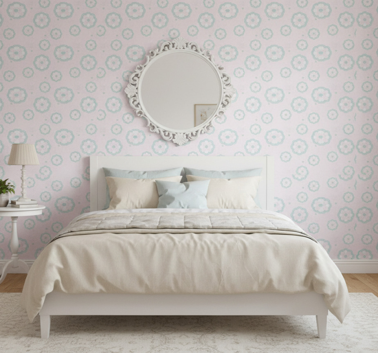Tapete schlafzimmer im pinken shabby chic muster - TenStickers