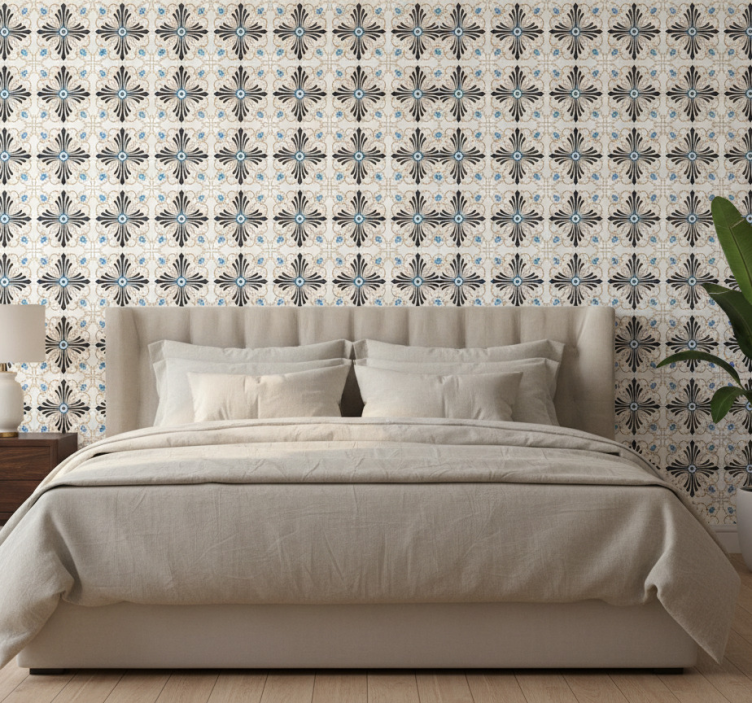 Tapete schlafzimmer im retro botanischen stil - TenStickers