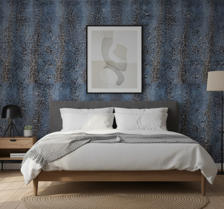 Tapete schlafzimmer im retrodesign mit rohem muster - TenStickers