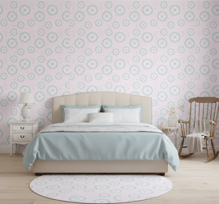 Tapete schlafzimmer im rosa shabby chic muster - TenStickers