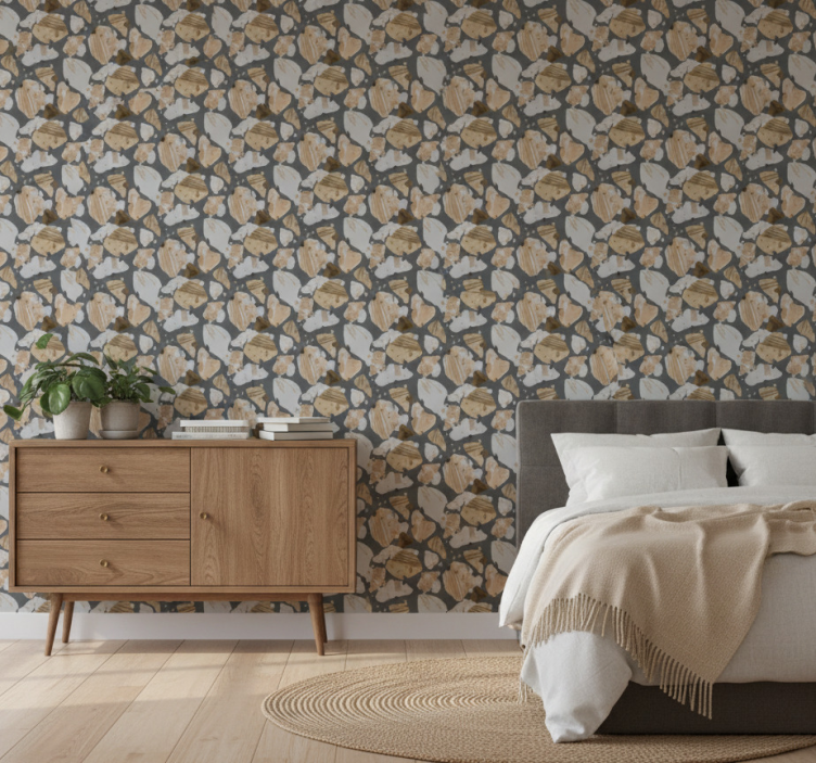 Tapete schlafzimmer im zement terrazzo muster - TenStickers