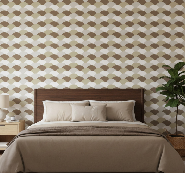 Tapete schlafzimmer in braunen schuppen - TenStickers