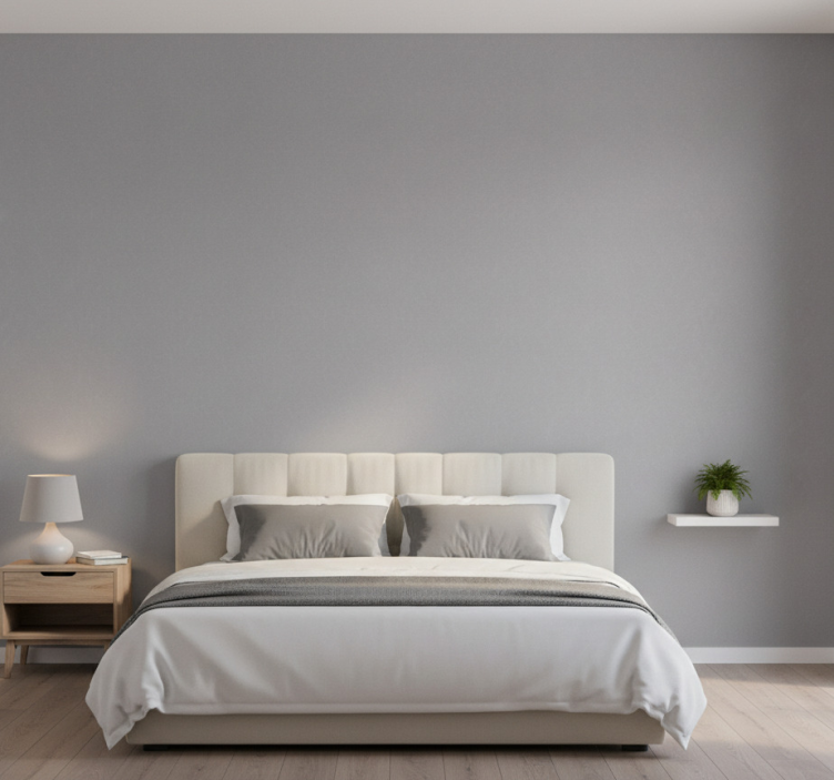 Tapete schlafzimmer in schlichtem grau - TenStickers