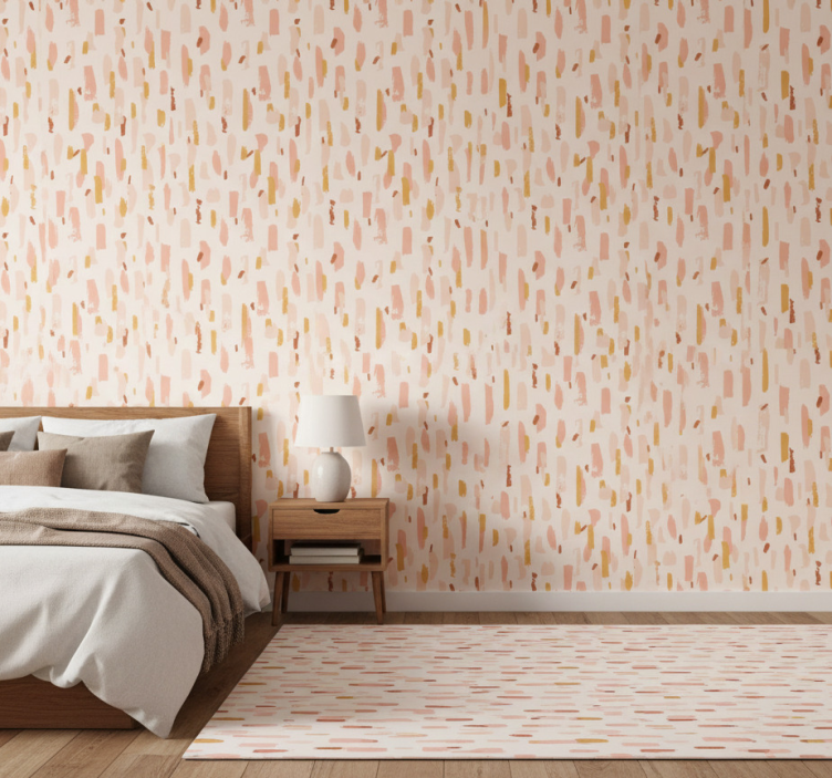 Tapete schlafzimmer in pinselstrich-blütenform - TenStickers