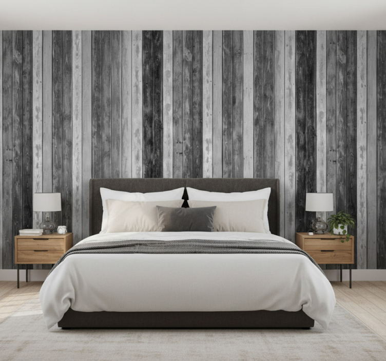 Tapete schlafzimmer landhaus holzbohlen - TenStickers