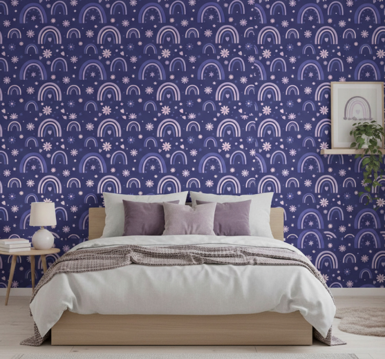 Tapete schlafzimmer lila regenbögen - TenStickers