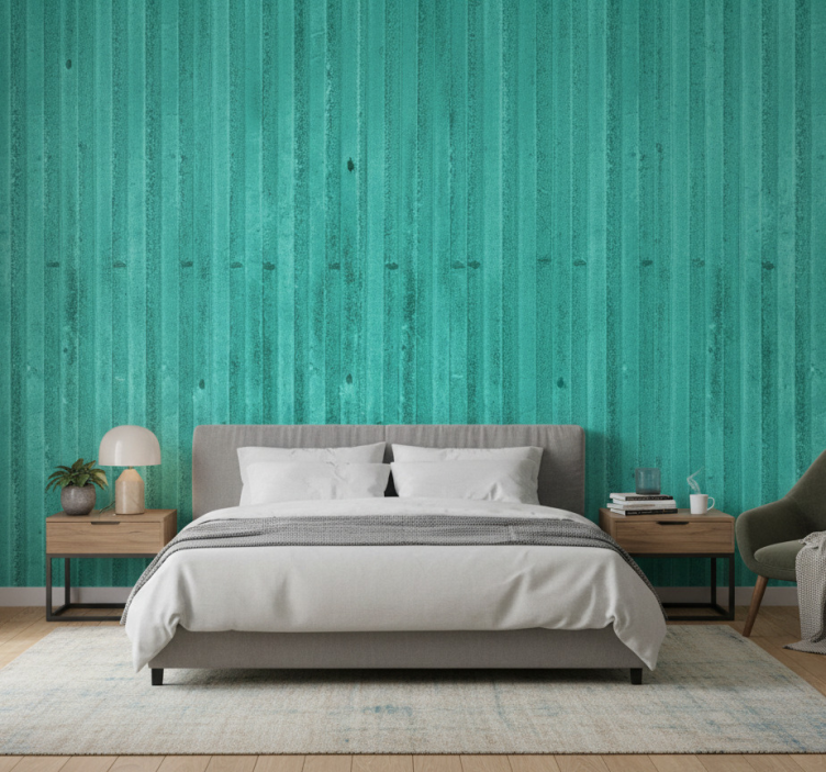 Tapete schlafzimmer mintgrüne antike metalloptik - TenStickers