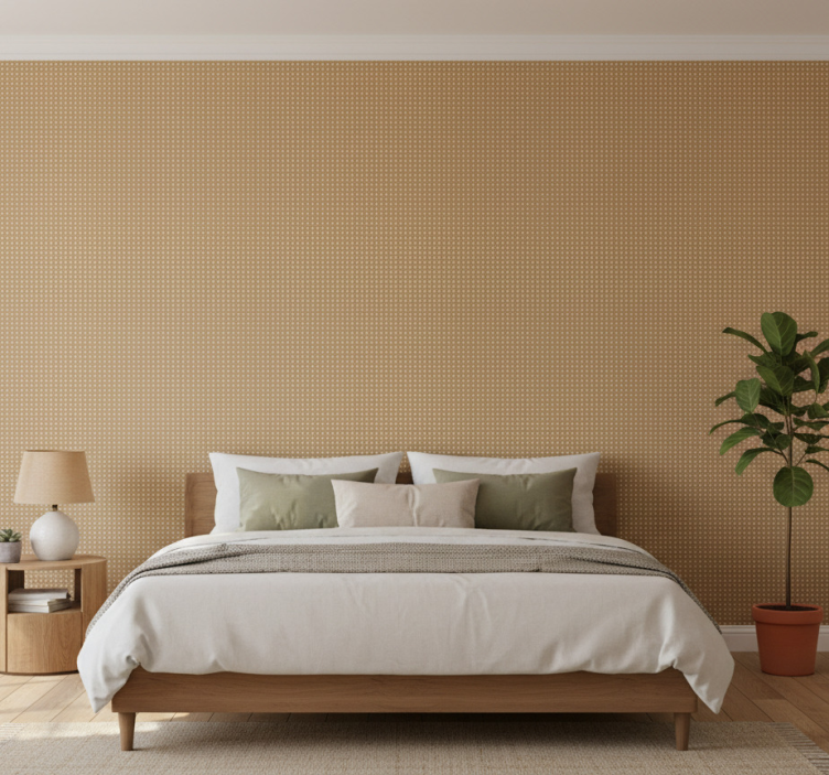 Tapete schlafzimmer mit braunem korbmuster - TenStickers