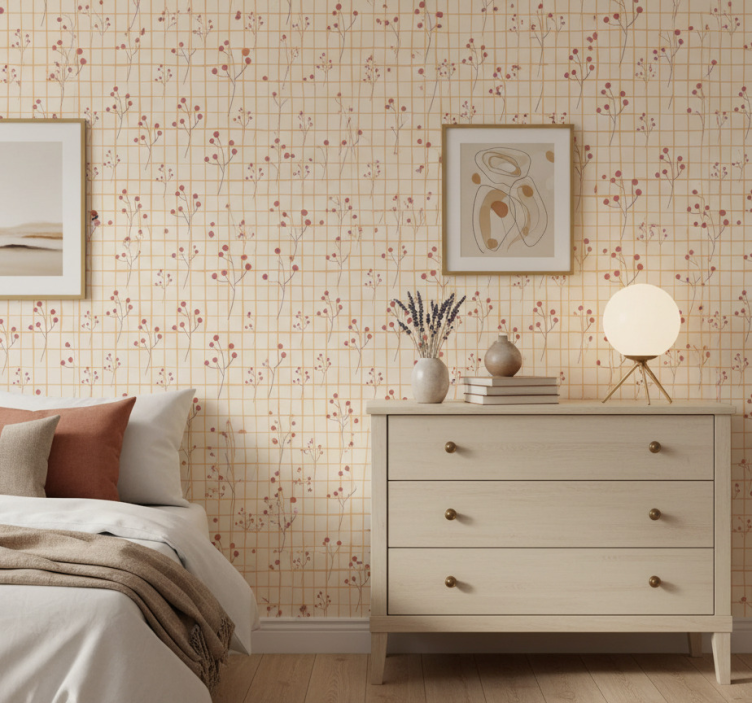 Tapete schlafzimmer mit floralem muster - TenStickers