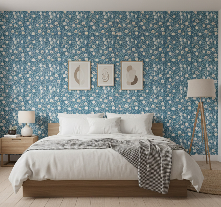 Tapete schlafzimmer mit floralen motiven - TenStickers