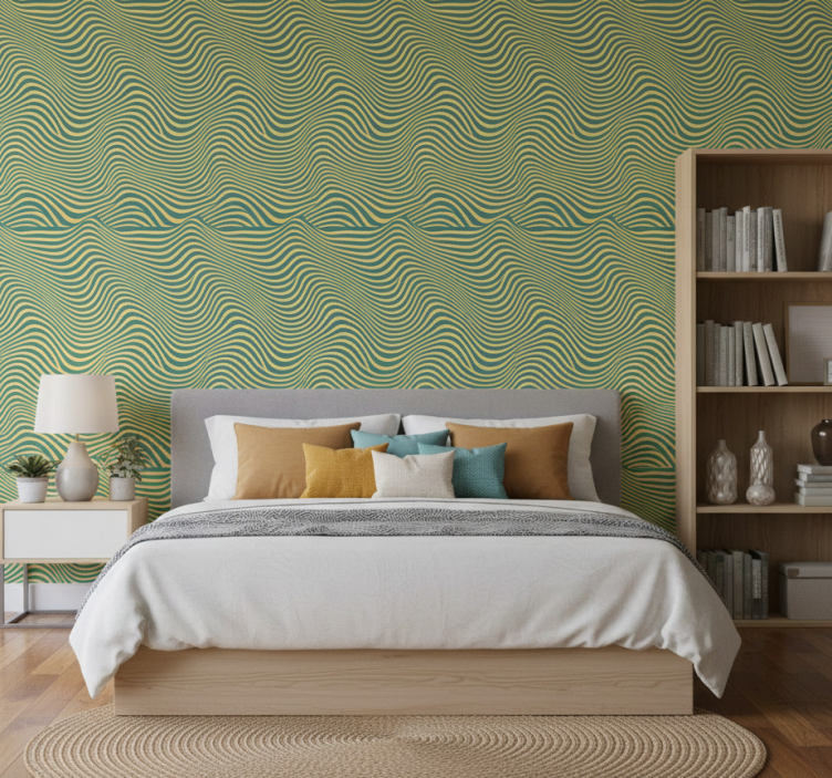 Tapete schlafzimmer mit retro-linien - TenStickers