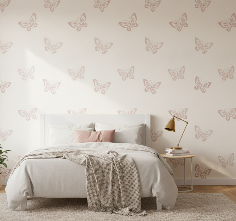 Tapete schlafzimmer mit verspielten schmetterlingen - TenStickers