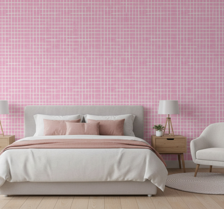 Tapete schlafzimmer modernes design pinke linien - TenStickers