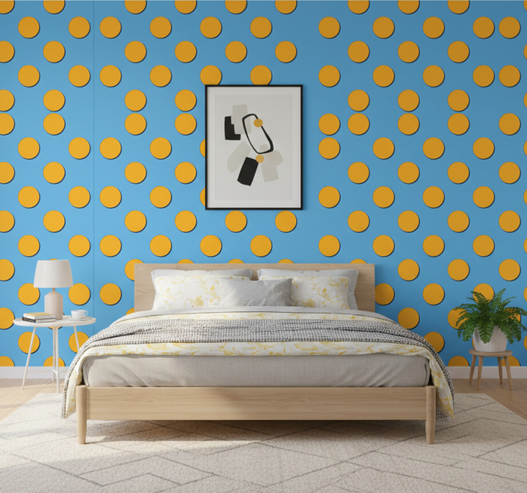 Tapete schlafzimmer retro punkte muster geometrisch - TenStickers