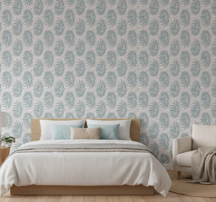 Tapete schlafzimmer tropical blau hamptons muster - TenStickers