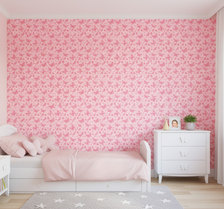 Tapete schmetterling in pink - TenStickers