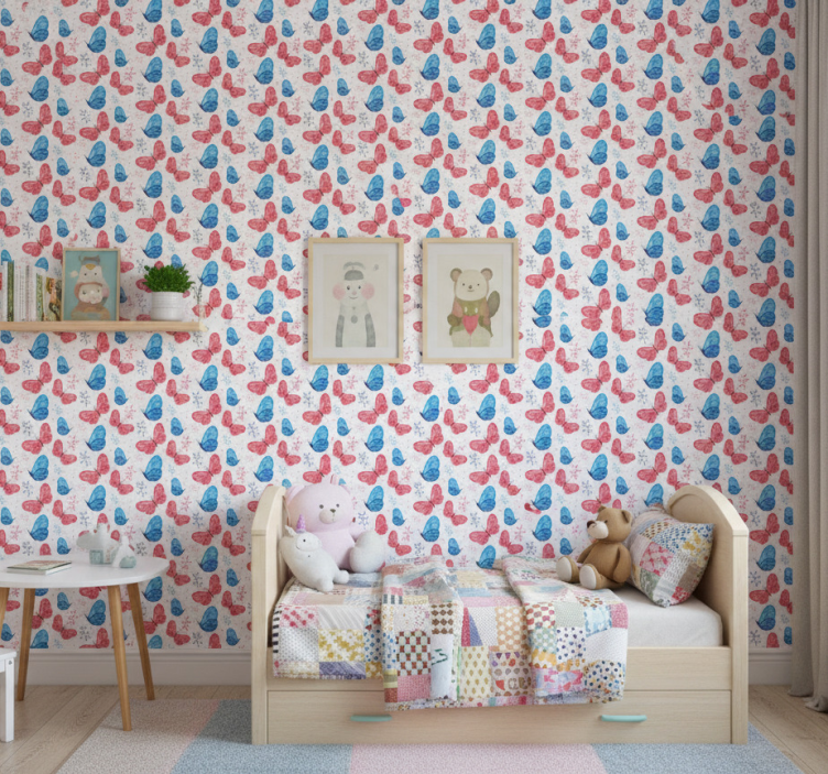 Tapete schmetterling mit zweigen - TenStickers