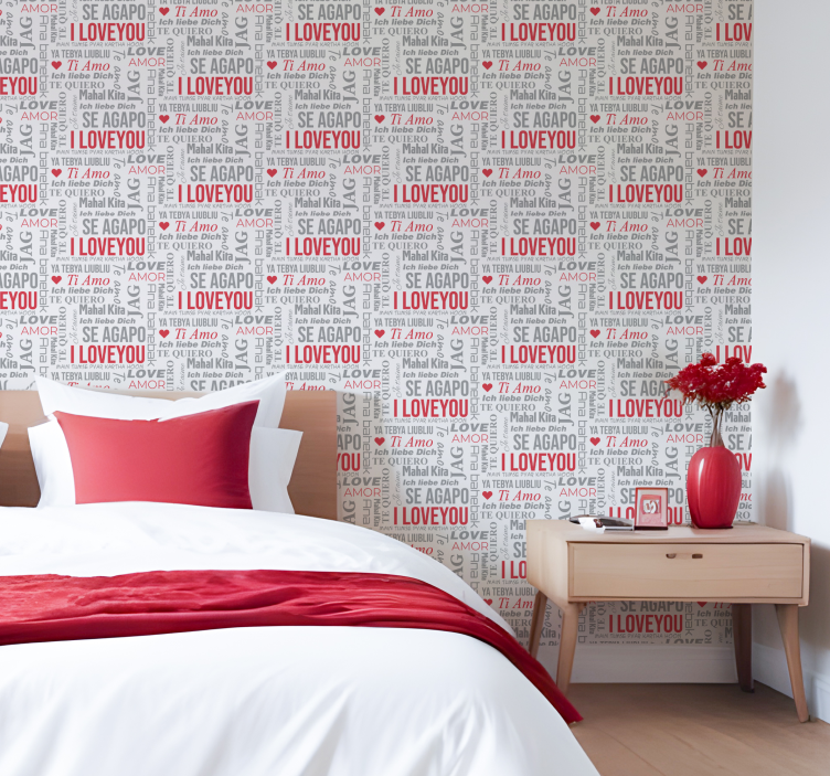 Tapete Schriftzug i love you verschiedene sprachen - TenStickers