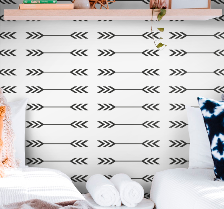 Tapete selbst gestalten mit minimalistischen pfeilmustern - TenStickers