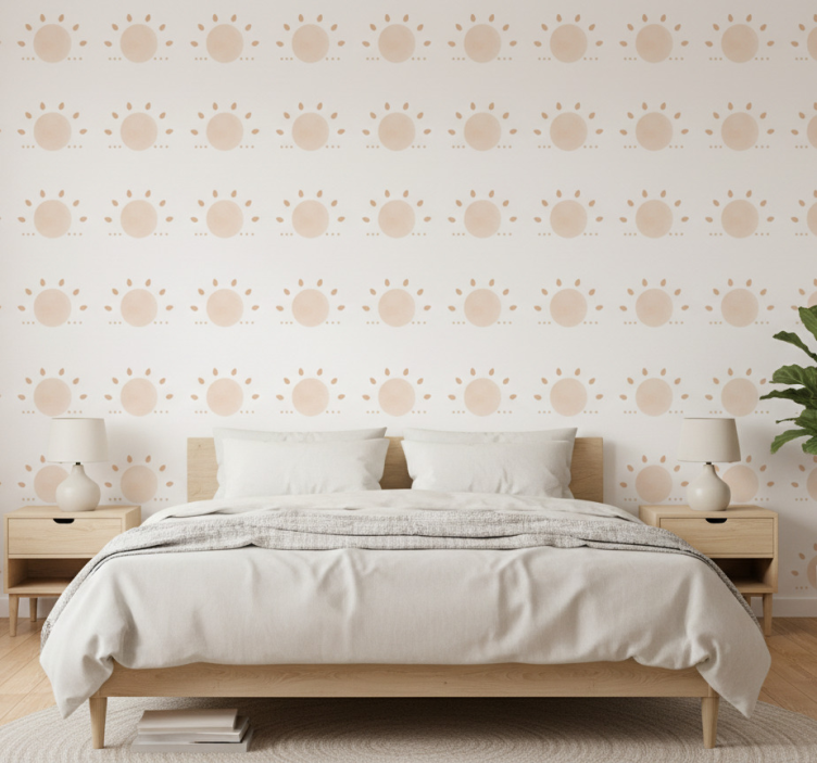 Tapete skandinavisch abstrakte minimalistische sonne - TenStickers