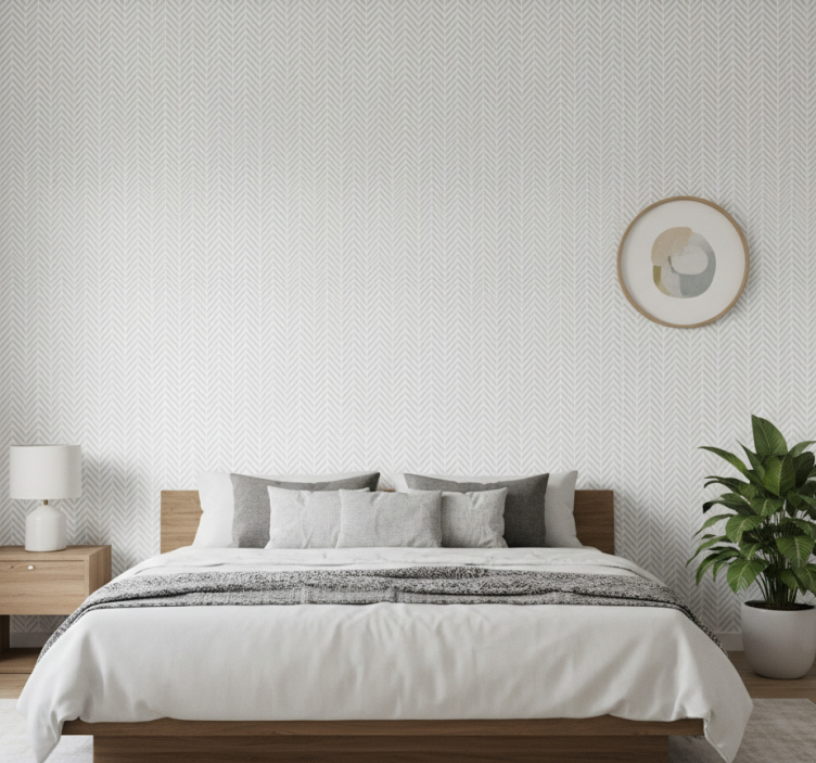 Tapete skandinavisch graue abstrakte zickzacklinien - TenStickers