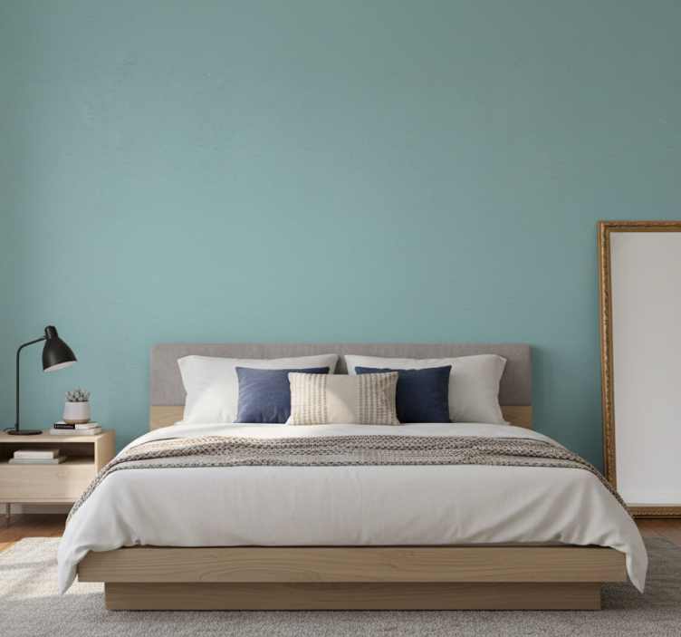 Tapete skandinavisch in einfarbig tealblau - TenStickers