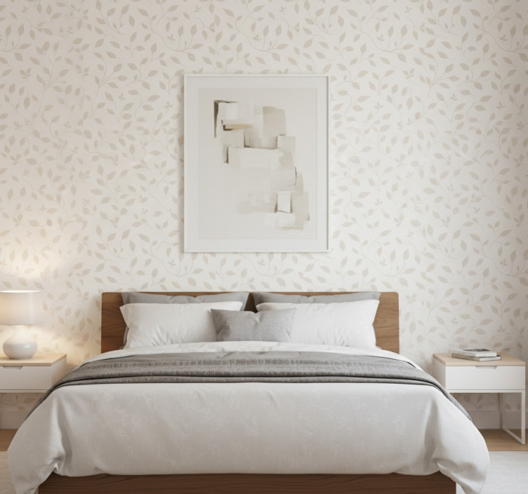 Tapete skandinavisch mit beruhigendem blattmuster - TenStickers