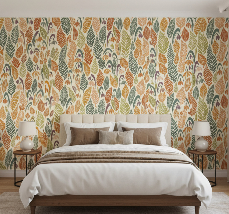 Tapete skandinavisch mit mehrfarbigen schneeglöckchen - TenStickers