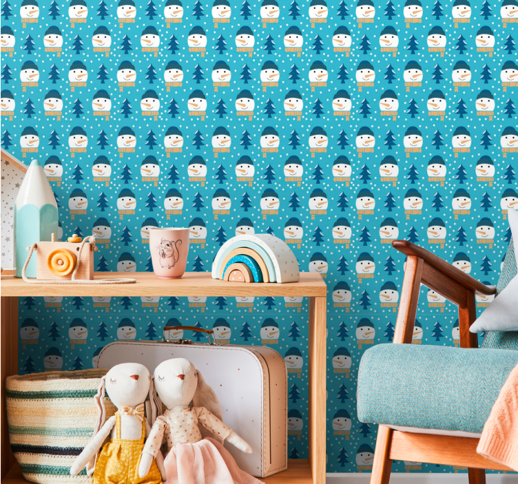 Tapete skandinavisch nordische schneelandschaft - TenStickers