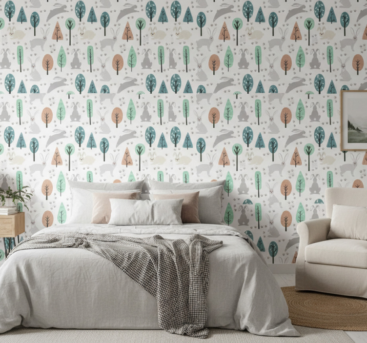 Tapete skandinavisch waldtiere - TenStickers