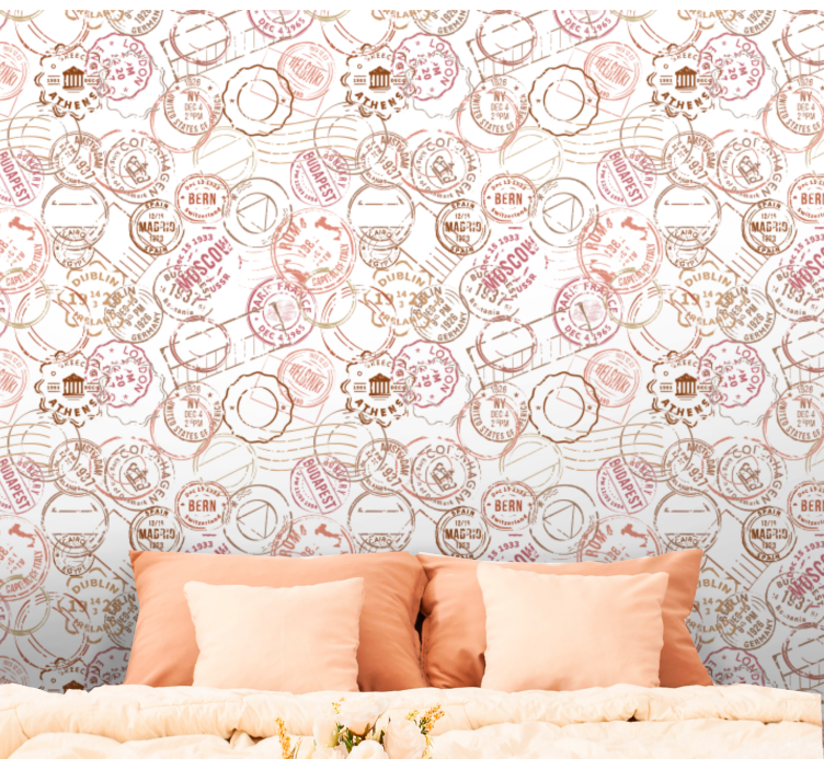 Tapete Städte gestempeltes Reisepassmotiv - TenStickers