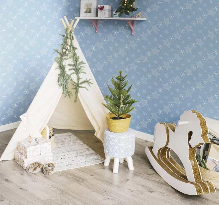 Tapete Sternenhimmel blaues kindermuster - TenStickers