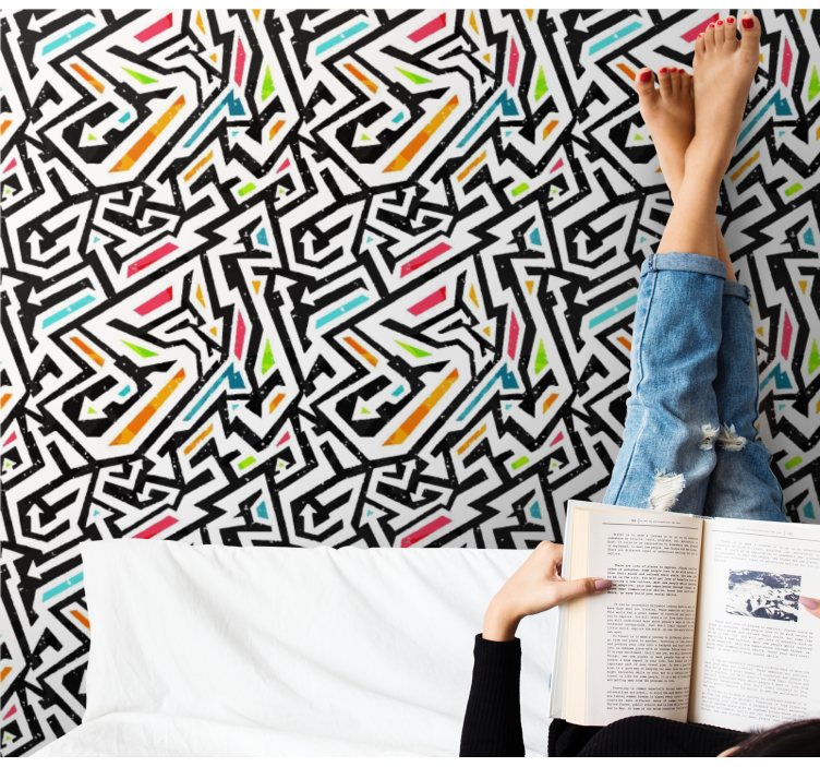 Tapete teenager geometrisches chaos - TenStickers