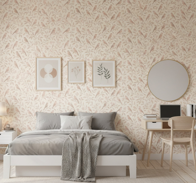 Tapete teenager vintage vogelpaar pfad - TenStickers