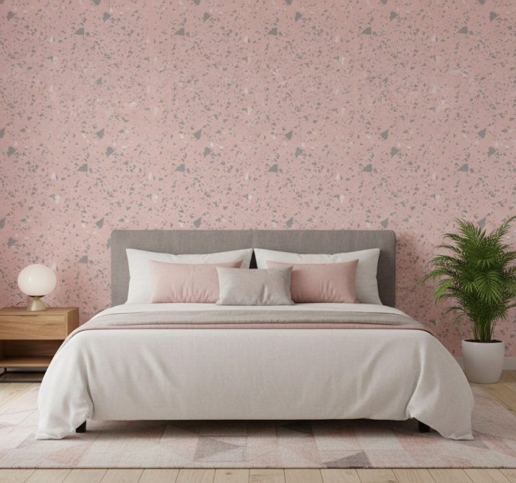 Tapete textur in pink und grau terrazzo - TenStickers