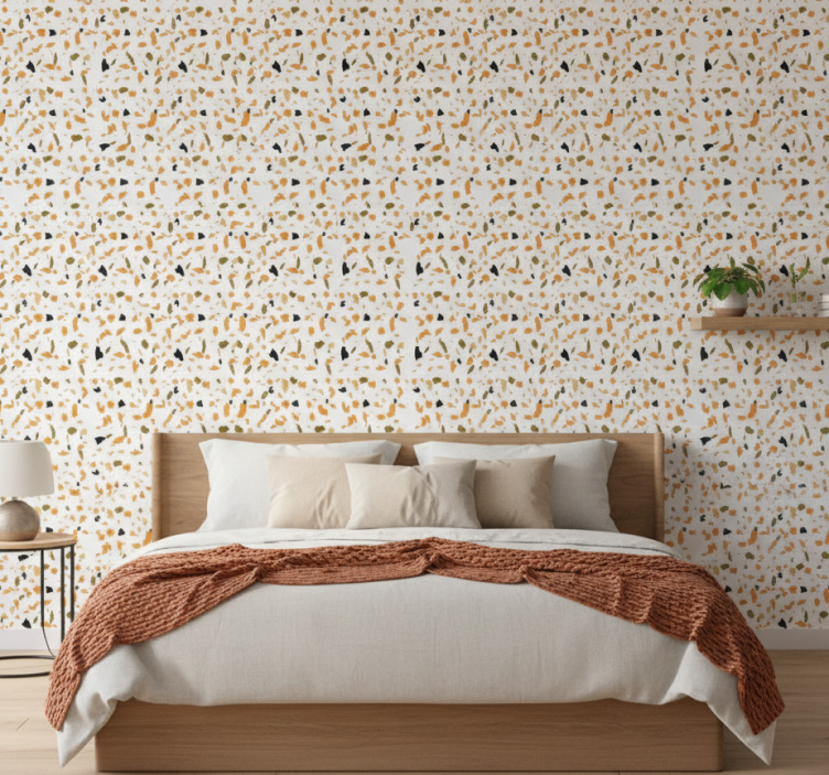 Tapete textur in warmen farben im terrazzo-stil - TenStickers