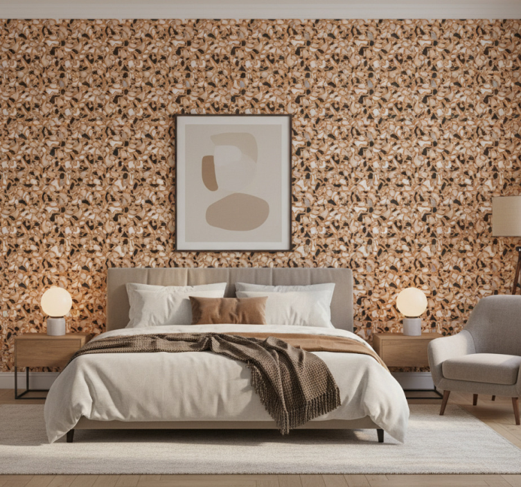 Tapete textur klassisches braunes terrazzo - TenStickers