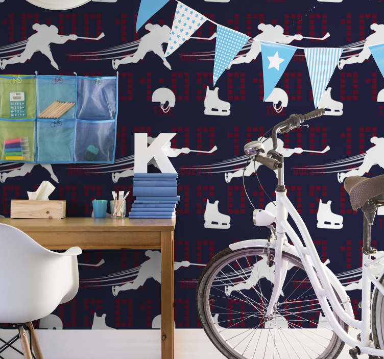 Tapete selbst gestalten eishockey-action - TenStickers