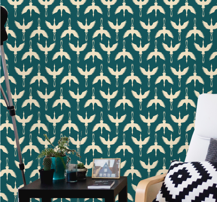 Tapete Vögel elegante beige designs - TenStickers