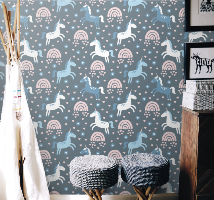 Tapete tiere giraffe regenbogen motiv - TenStickers