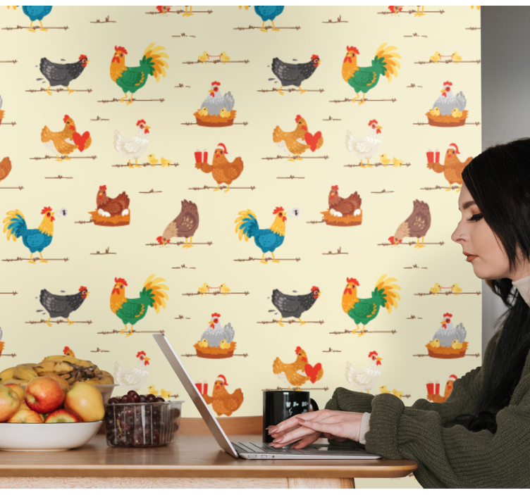Tapete Tiere hühner in hülle und fülle - TenStickers