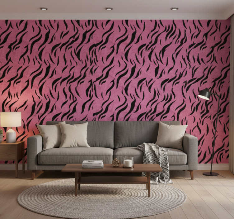 Tapete tiere in pinkem tigerfell-design - TenStickers