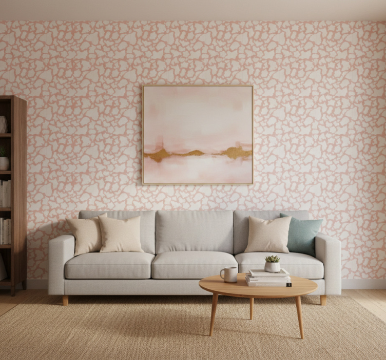Tapete tiere in strukturiertem pink - TenStickers