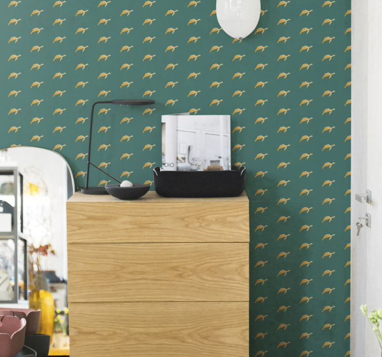 Tapete Tiere muster mit kleinen schildkröten - TenStickers