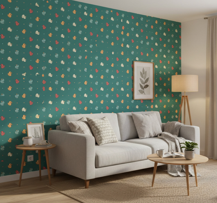 Tapete tiere mit bunten gummienten - TenStickers