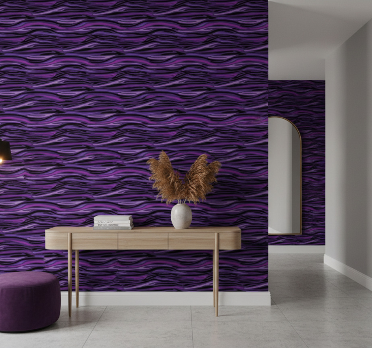 Tapete tiere mit lila wellenmuster - TenStickers