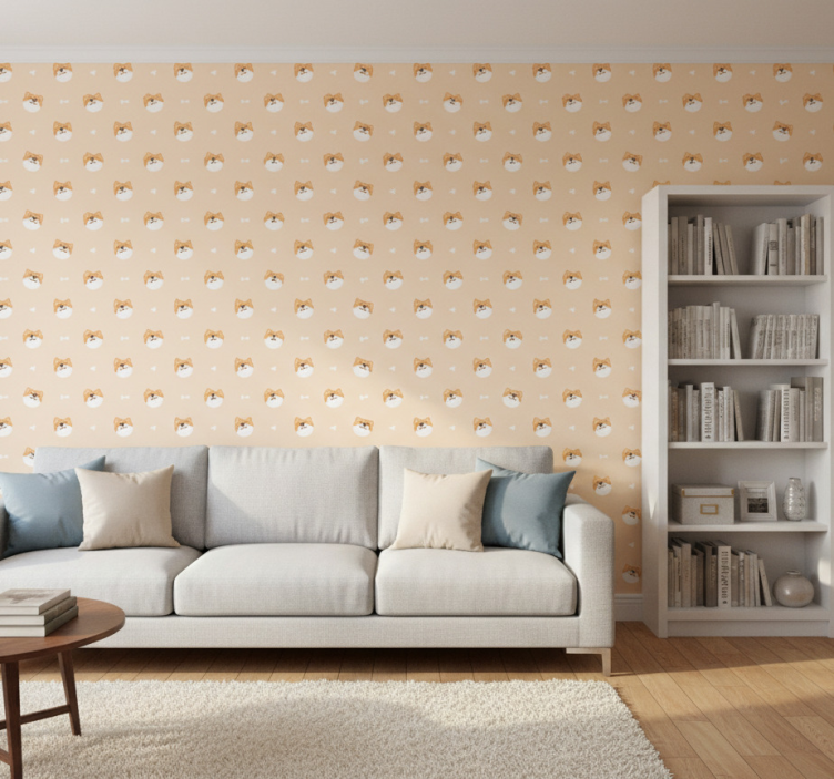 Tapete tiere mit süßem hundegesicht cartoon - TenStickers