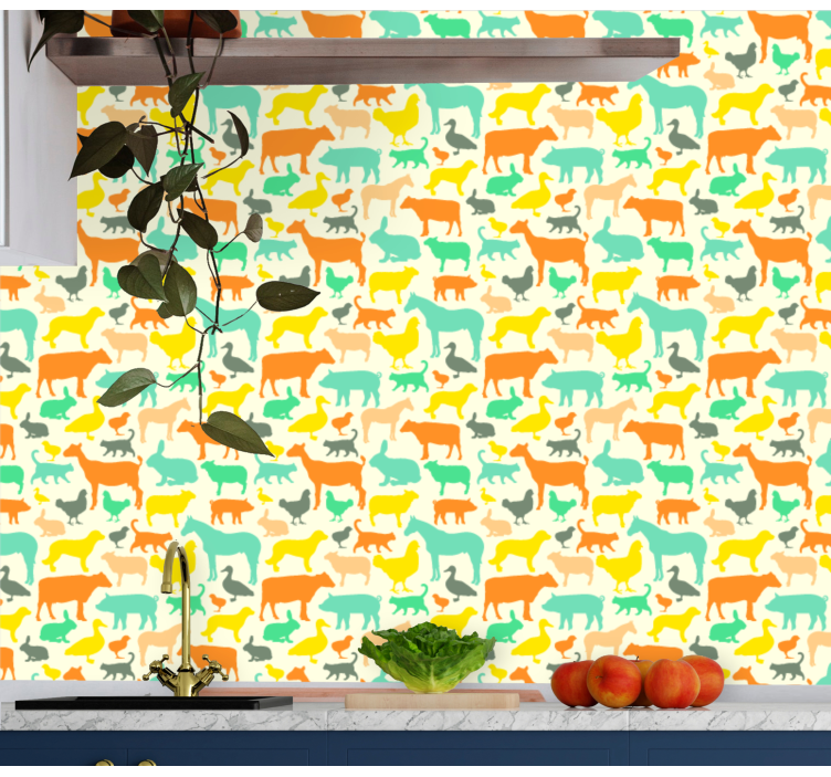 Tapete tiere mit tier-silhouetten - TenStickers