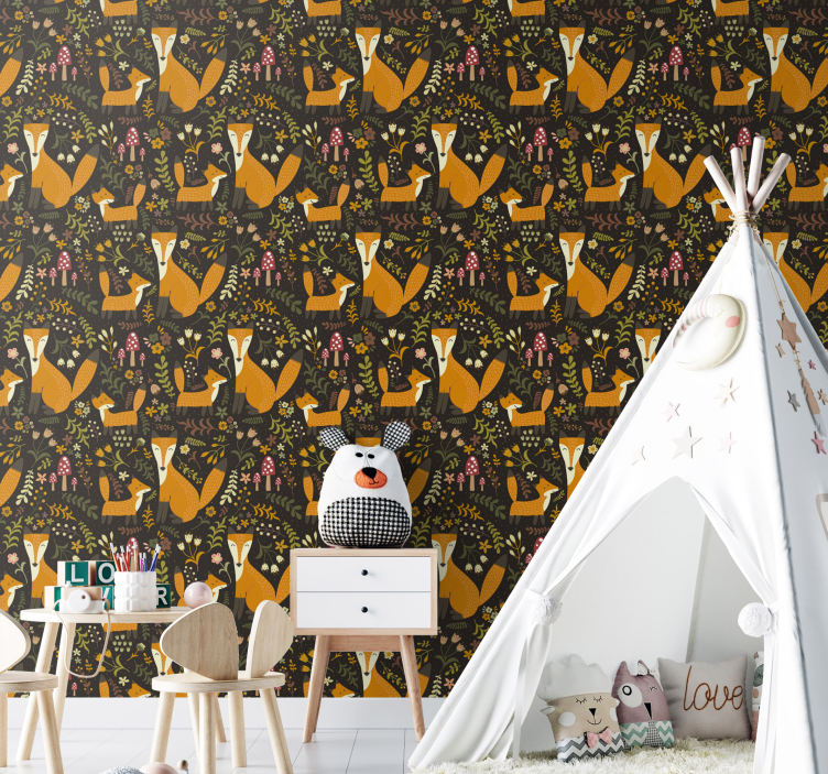 Tapete Tiere nordische füchse - TenStickers