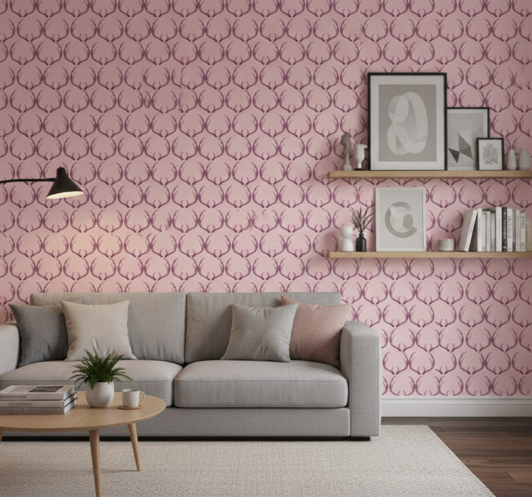 Tapete tiere pinke hirschgeweihe - TenStickers